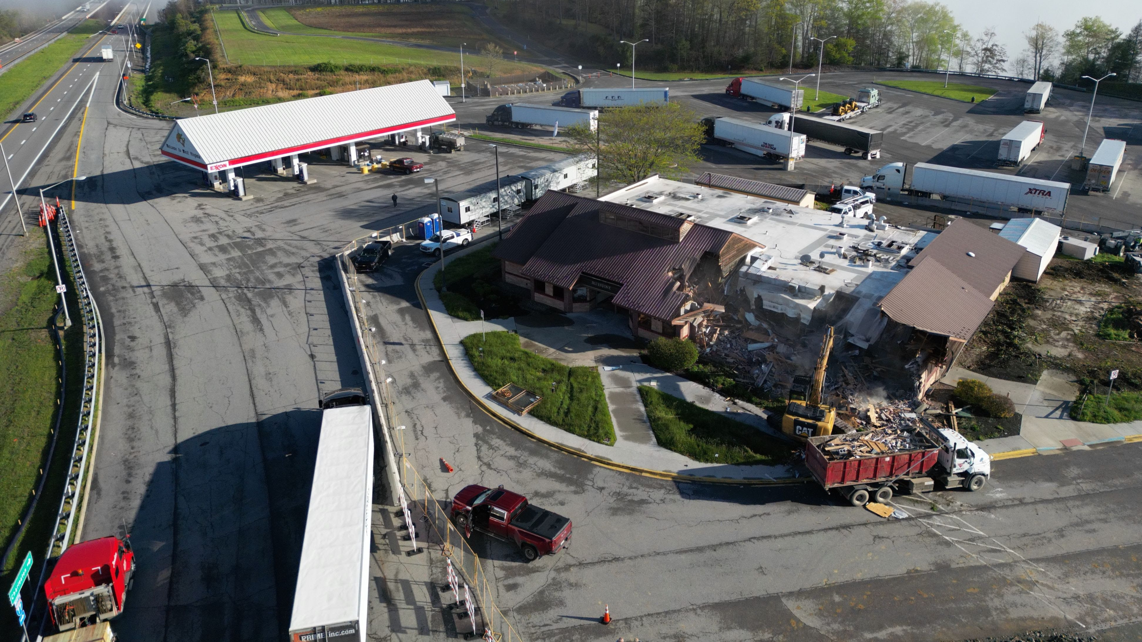 Demolition underway at Bluestone Travel Plaza, marking milestone in